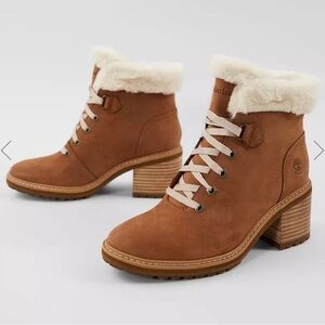 Timberland Sienna High Shearling Waterproof Boots - Women's 9 Rust Nubuck